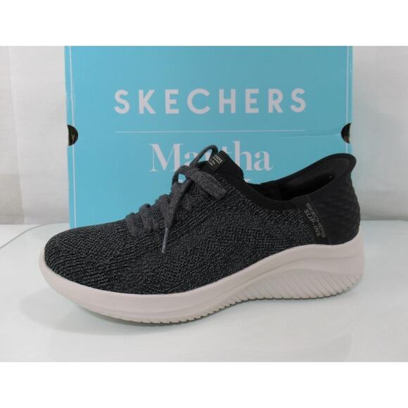 Skechers Martha Ultra Flex 3 Day Light Hands Free Slip In Sneakers Black Size 10 - Picture 2 of 9
